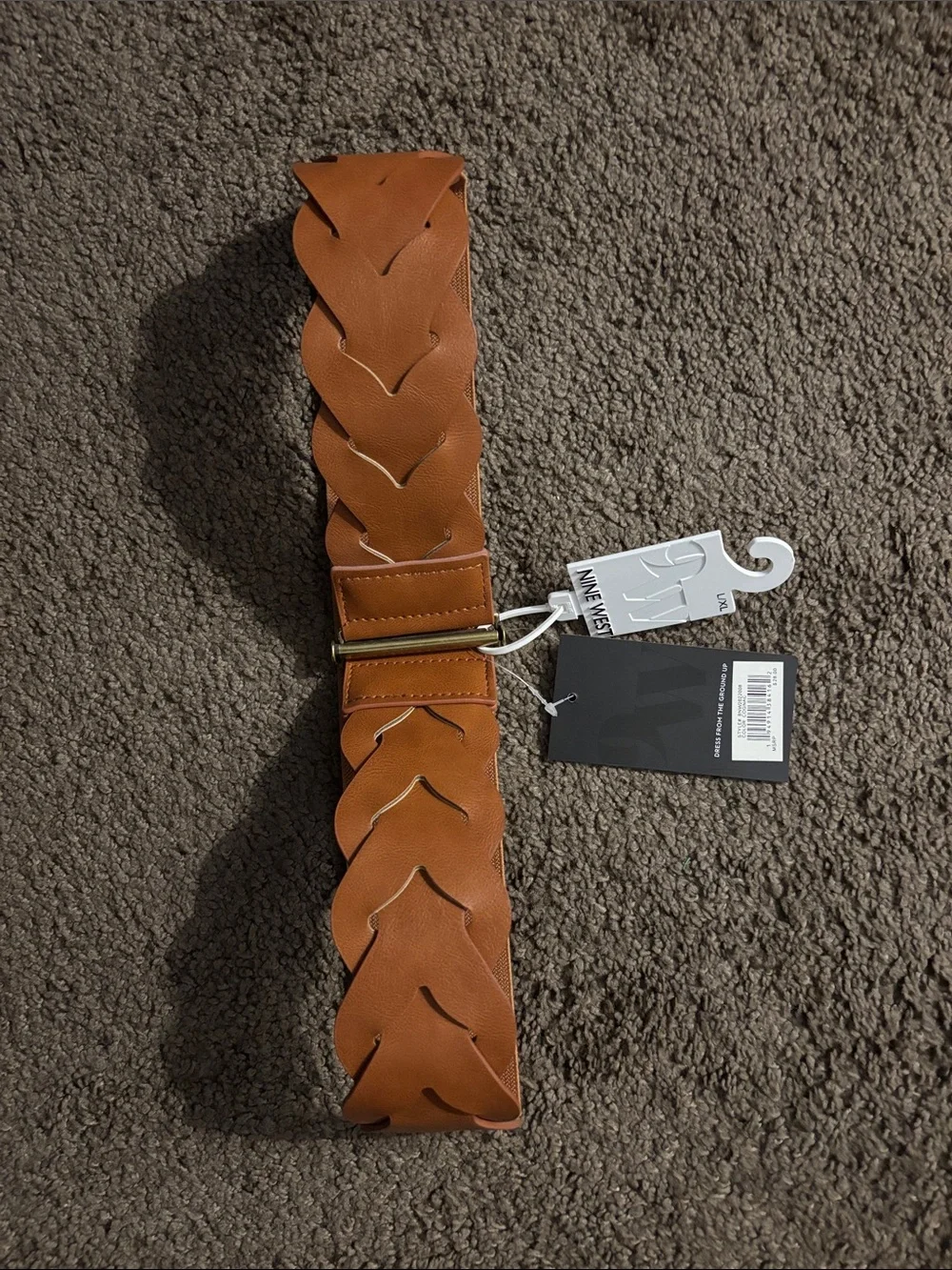 Nine West Tan Braided Stretch Belt